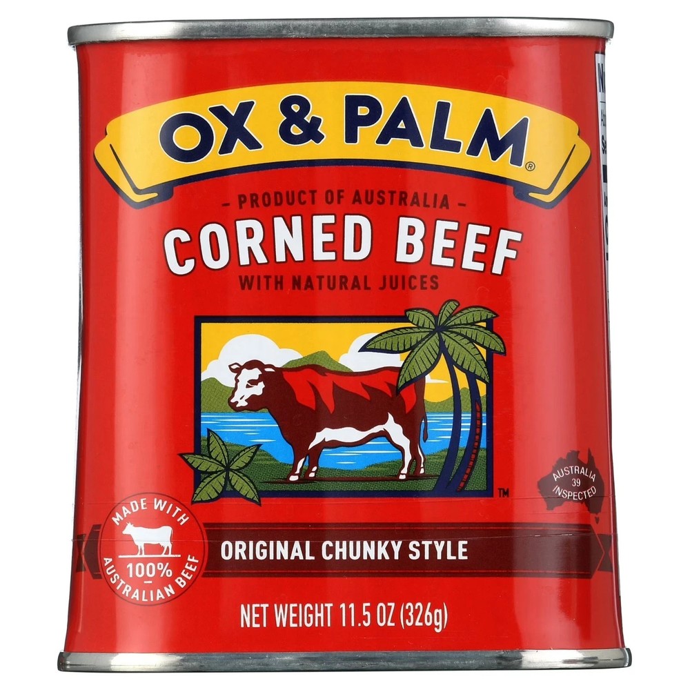Ox & Palm Corned Beef Original Chunky Style in Tapered Can, 11.5 oz Can