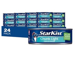 StarKist 25 Less Sodium Chunk Light Tuna 5oz Pack of 24 Wild Caught Protein