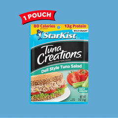 Tuna Creations Deli Style Tuna Salad, 3 oz Pouch (1 Pack) Ready to Eat Wild Caug