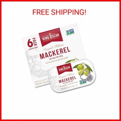 King Oscar Mackerel in Olive Oil, 4.05 Ounce Can (Pack of 6, Packaging May Vary)