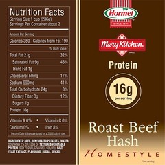Hormel Mary’s Kitchen Hash ROAST BEEF Homestyle, 15 ounce, 6 Count