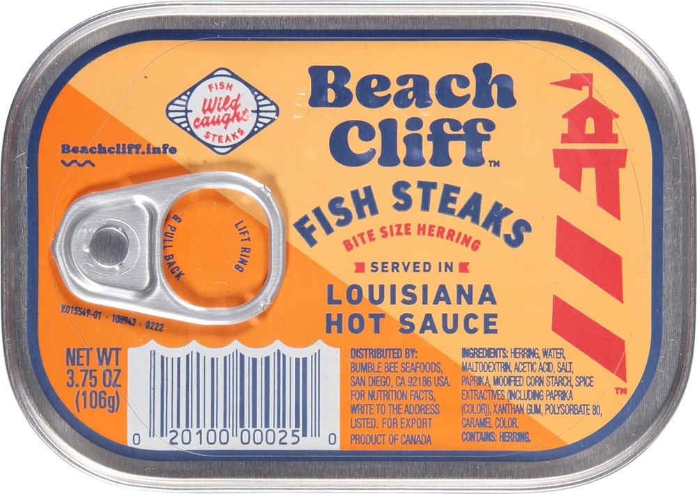 BEACH CLIFF Sardines in Louisiana Hot Sauce, 3.75 oz