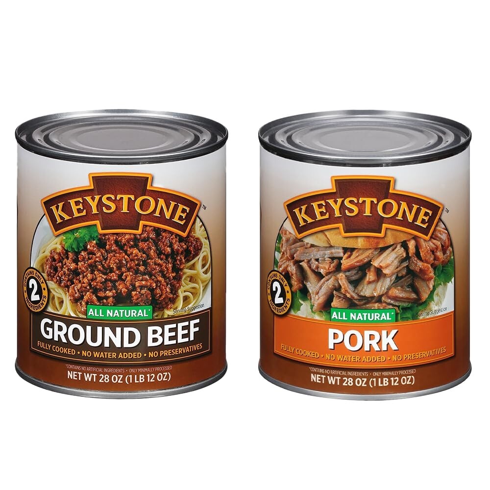 (Pack of 1 Each) Keystone Ground Beef & Pork 28 Oz All Natural, Fully Cooked