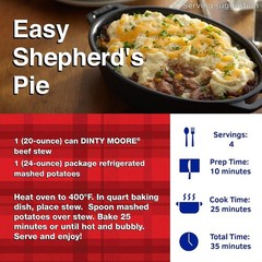 DINTY MOORE Beef Stew, Shelf-Stable, Steel Can 38 oz