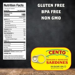 Skinless Boneless Sardines in Olive Oil, 4.375 Oz – High Protein & Gluten Free