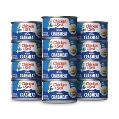 Wild Caught White Crab Meat, 6 oz Cans, 12-Count – High Calcium, High Protein…