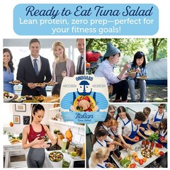 Ready to Eat Italian Tuna Salad – Tuna Snacks with Beans, Chickpeas, Peas & P…