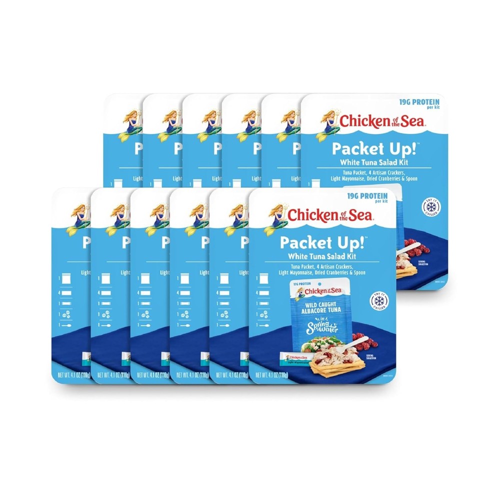 Packet Up! White Tuna Salad Kit, 4.1 oz. Packets, 12-Count – High Protein Tun…