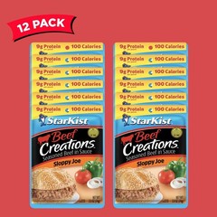 StarKist Beef Creations Sloppy Joe, 2.6 oz Pouch, 12 pack