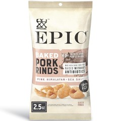 Baked Pork Rinds Pink Salt Keto Protein Snack 2.5 oz Gluten Free