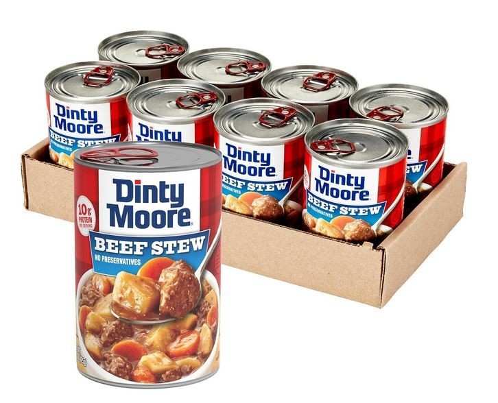 DINTY MOORE Beef Stew, 15 oz (8 Pack), Fully Cooked & Ready-To-Eat with Fresh