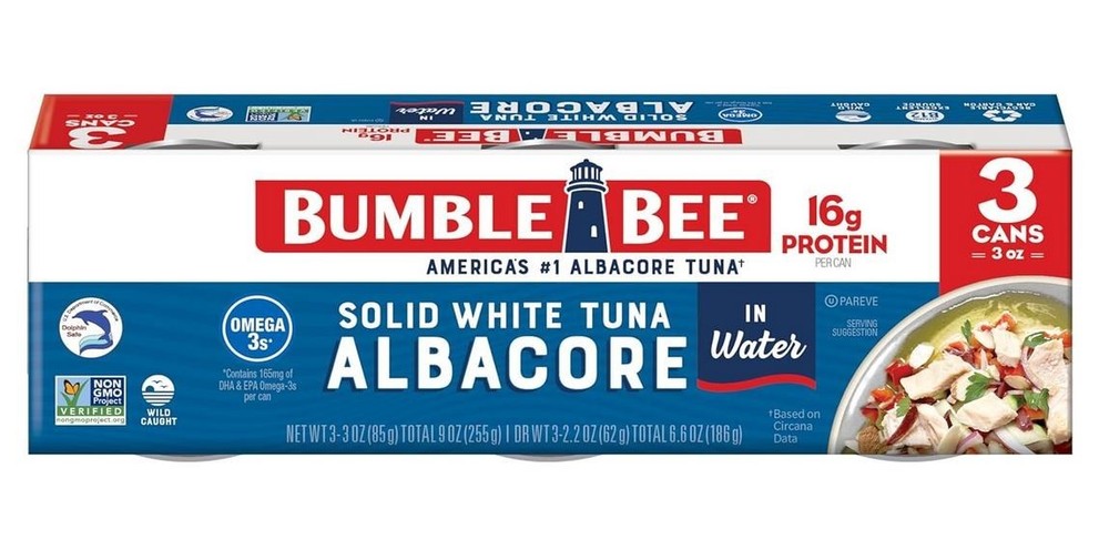 Bumble Bee Solid White Albacore Tuna in Water, 3 oz Can (Pack of 3)