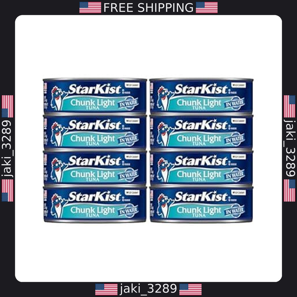StarKist Chunk Light Tuna in Water, 8-Pack, 5 oz Cans, Wild Caught, Gluten Free