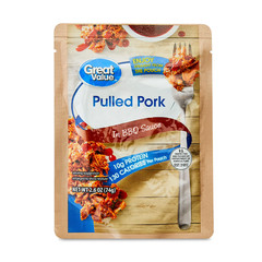 3-Pack Great Value Pulled Pork in BBQ Sauce, 2.6 oz Pouches