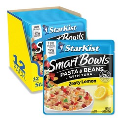 Smart Bowls Zesty Lemon, 4.5 oz Pouch (Pack of 12) – Features Pasta & Beans w…