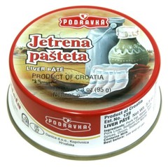 Pack 4 Liver Pate | Jetrena Pasteta, Podravka, 95g/ 3.5oz x 4pcs