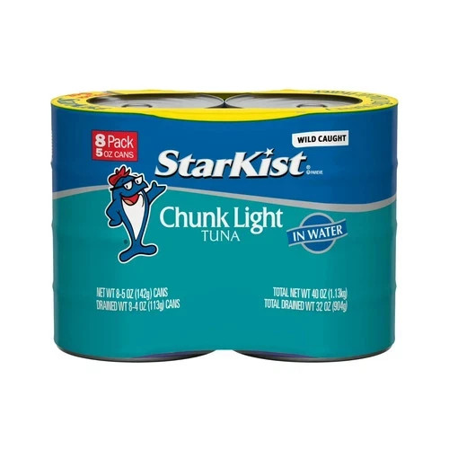 StarKist Chunk Light Tuna in Water, Wild Caught, 20g Protein, 5 oz, 8 Cans