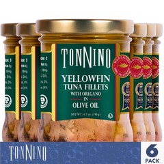 Tonnino Yellowfin Tuna Fish – Oregano in Olive Oil – Pack of 6 – Alternative …