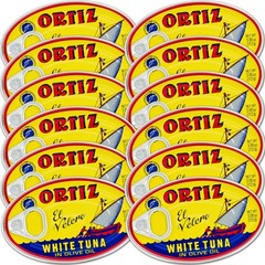 White Tuna Olive Oil Spanish Wild Caught Protein Omega 3 3.95oz Can 12 Pack
