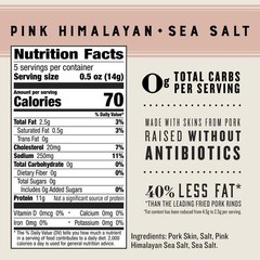 Baked Pork Rinds Pink Salt Keto Protein Snack 2.5 oz Gluten Free