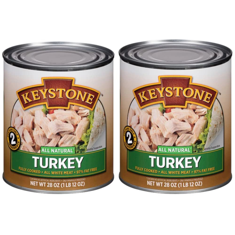 2 Cans – Keystone Meats All Natural Turkey Fully Cooked 28 oz No Preservatives✅