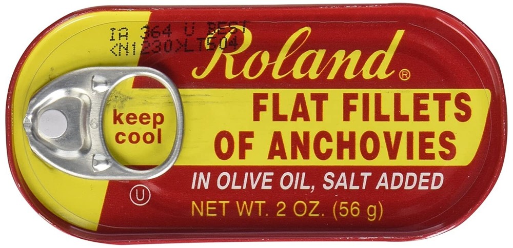 Roland Flat Fillets of Anchovies in Olive Oil, Case of 25 Two Oz Tins