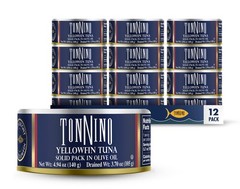 Tonnino Yellowfin Tuna Fish in Olive Oil – Pack of 12 Can (4.94 Ounces (Pack of