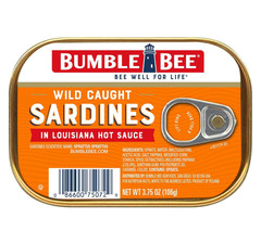 Sardines in Louisiana Hot Sauce, 3.75 Oz Tin (Pack of 12) – Wild Caught, Gluten