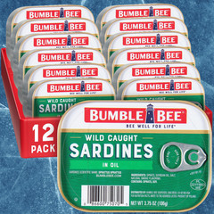 Sardines in Oil, 3.75 Oz Tin (Pack of 12) – Wild Caught, Gluten Free, Keto, Kosh
