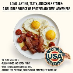 Canned Fully Cooked Bacon – Shelf Stable Meat Precooked Bacon – 10 Storage –…