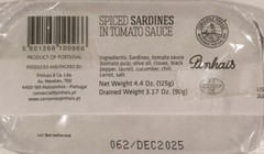 Nuri SPICED PORTUGUESE SARDINES IN TOMATO SAUCE 125g can from Portugal 2-PACK
