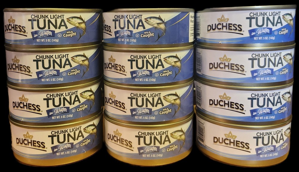12 DUCHESS WILD CAUGHT CHUNK LIGHT TUNA IN WATER BB DATE: 2027 FREE SHIPPING USA