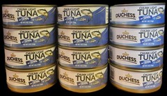 12 DUCHESS WILD CAUGHT CHUNK LIGHT TUNA IN WATER BB DATE: 2027 FREE SHIPPING USA