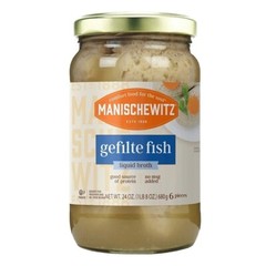 Manischewitz Gefilte Fish in LIQUID Broth (Non-Jelled) 24 Oz. (1 Jar)