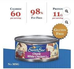 Sweet Sue Chunk White Chicken in Water, 5 oz Can Pack Of 24 New