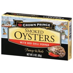 (3 pack) Crown Prince Smoked Oysters with Red Chili Pepper, 3 oz Can