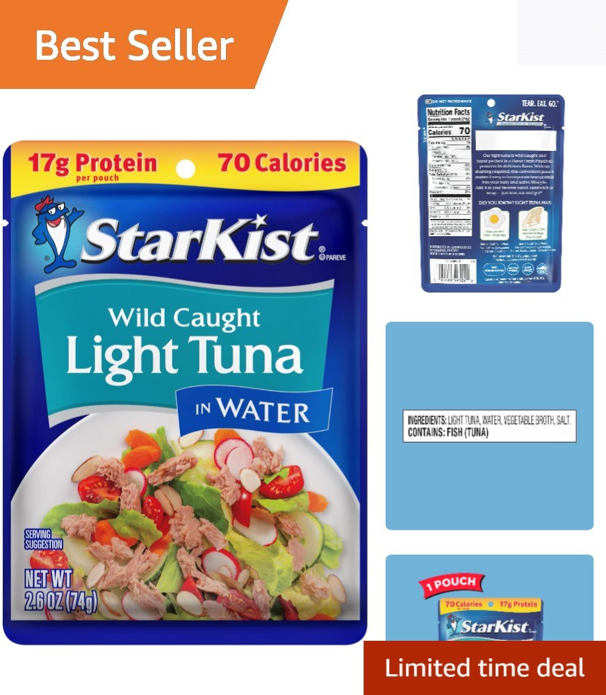 Gluten-Free Chunk Light Tuna in Water, 17g Protein – Perfect for Salads & Snacks
