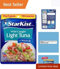 Gluten-Free Chunk Light Tuna in Water, 17g Protein – Perfect for Salads & Snacks