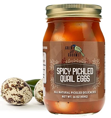 Spicy Pickled Quail Eggs Jar Fresh Hand Jarred Cooking Pantry Full Flavor Simple