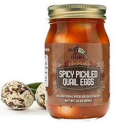 Spicy Pickled Quail Eggs Jar Fresh Hand Jarred Cooking Pantry Full Flavor Simple
