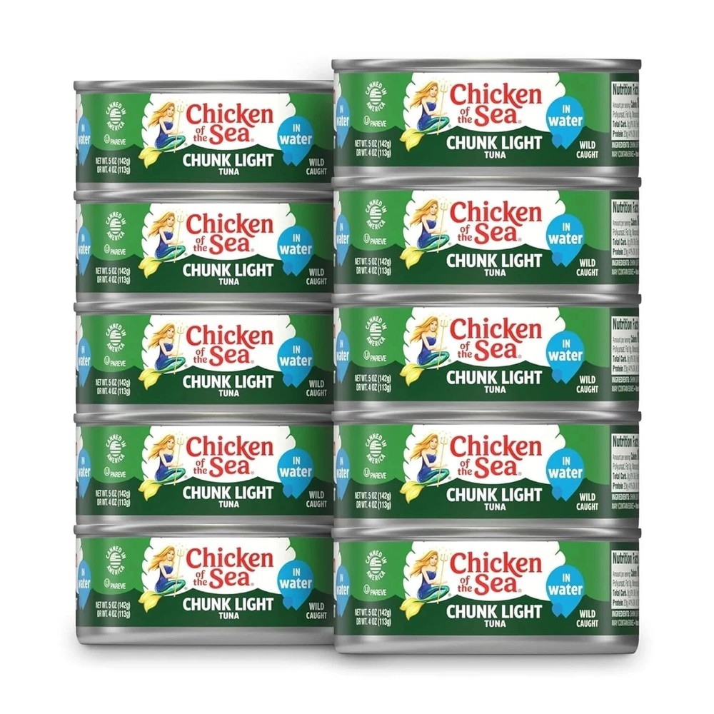 Chicken of the Sea Wild Caught Chunk Light Tuna, 5 Ounce Cans, 10-Count – High