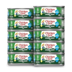 Chicken of the Sea Wild Caught Chunk Light Tuna, 5 Ounce Cans, 10-Count – High