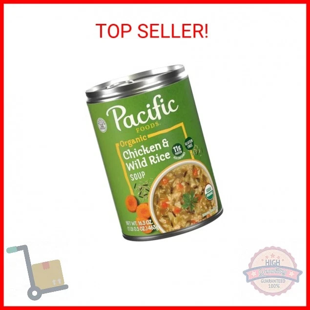 Pacific Foods Organic Chicken and Wild Rice Soup, 16.3 oz Can