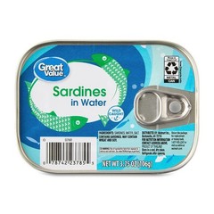 Canned Sardines in Water Wild Caught 6 Pack 3.75 oz Seafood