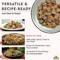 Werling Meat Canned Beef 14.5 Oz – Fully Cooked, Heat & Eat | Shelf Stable Canne