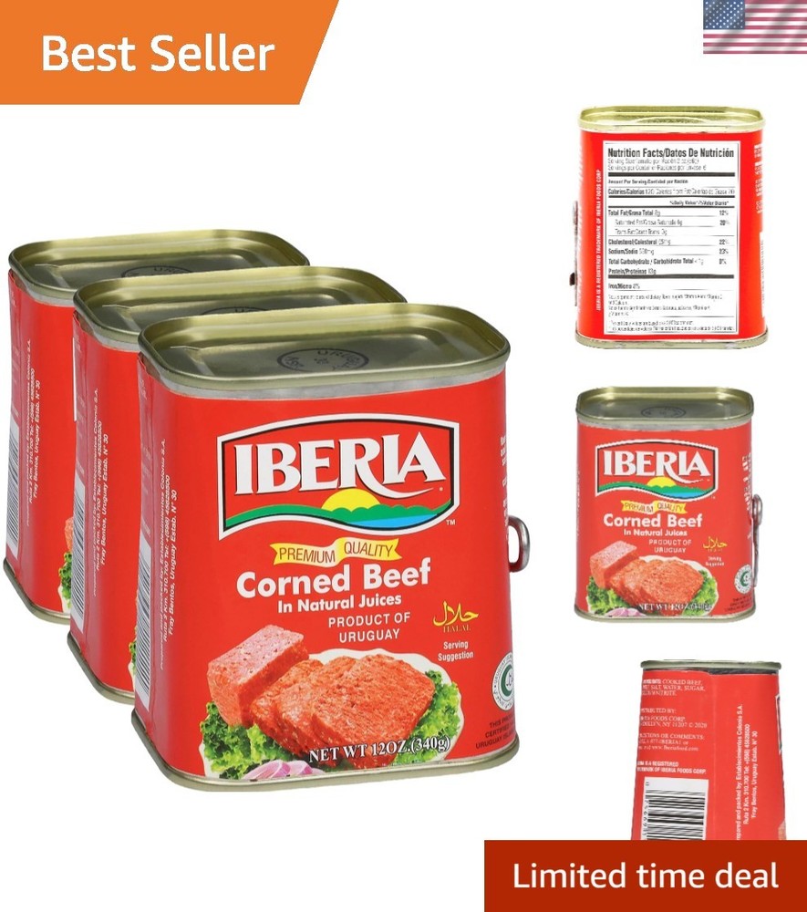 Corned Beef, 12 oz, Quality Corned Beef With Natural Juices, Halal Pack of 3