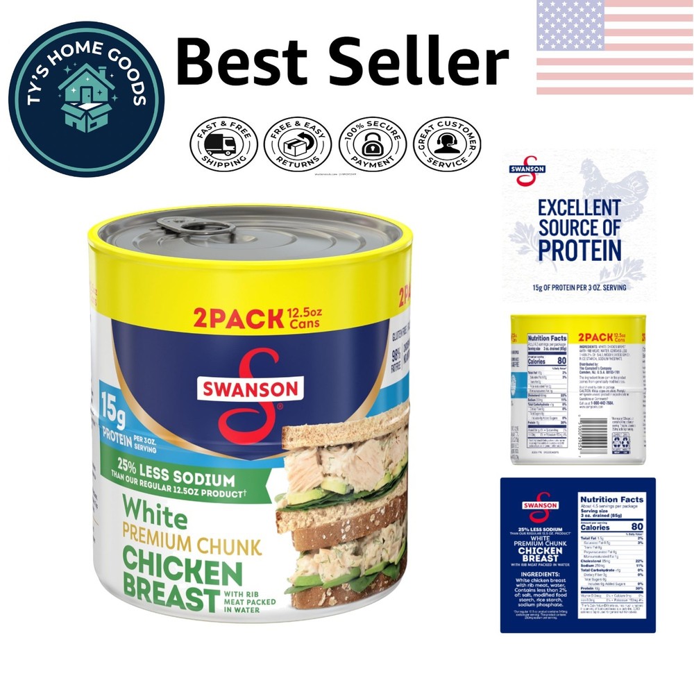 Nutritious Swanson 12.5oz Chicken Breast – Less Sodium & 15g Protein per Serving