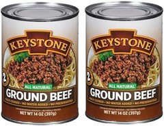 Keystone Meats All Natural Heat and Serve Ground Beef 14 Oz Fully Cooked Cann…