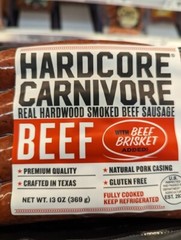 Hardcore Carnivore Beef Sausage 13 Oz (4 Pack)